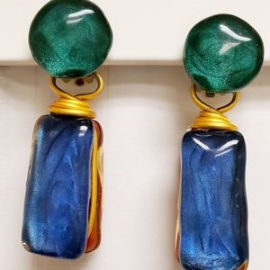 Boho Clip on Earrings Geometric Drop Dangle